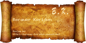 Berauer Koridon névjegykártya